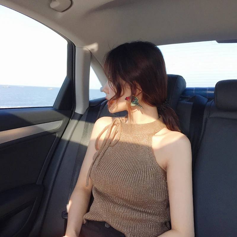 Женский Летний жилет новинка 2019 без рукавов с вырезом сексуальный длина до плеч