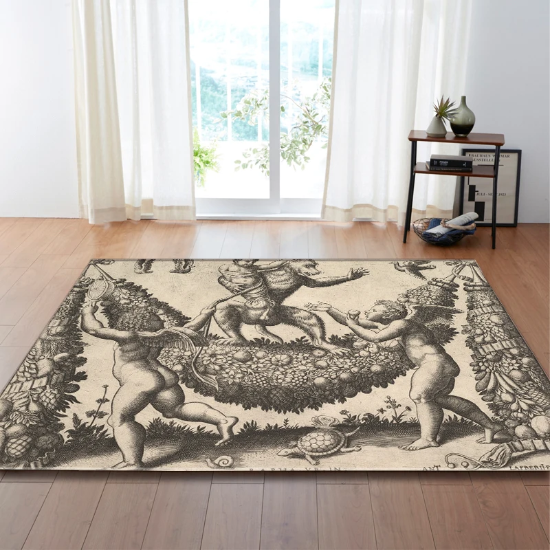 

Nordic Bible Mural Living Room Carpets Anti-slip Mat Parlor Room Area Rug Mats Soft Flannel Kids Room Home Decoration Rug Carpet