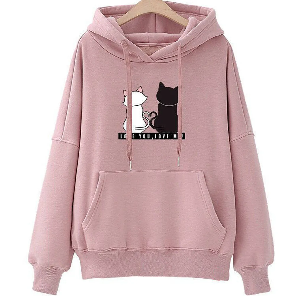 Женский свитер с капюшоном sudaderas mujer белый красный свитшот длинными рукавами и