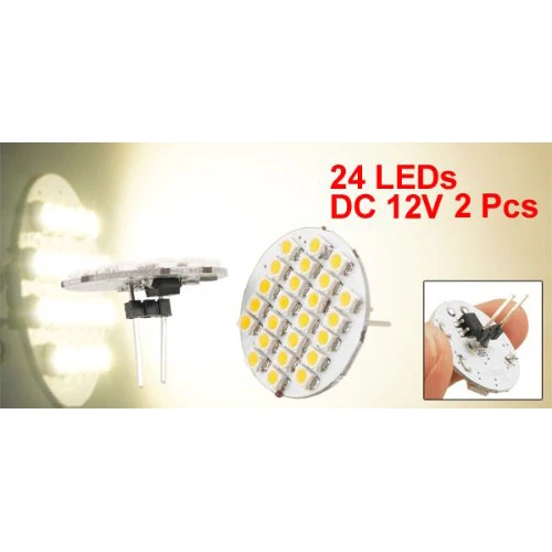 2 шт. Авто теплый белый 1210 SMD 24 светодиода Вертикальная G4 булавка сзади светильник