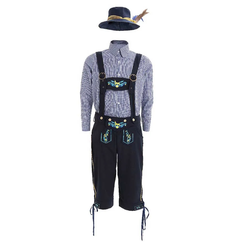 Мужской костюм пивного фестиваля Октоберфест в традиционном стиле Ханса Ледерхозена баварца для взрослого мужчины на Хэллоуин.