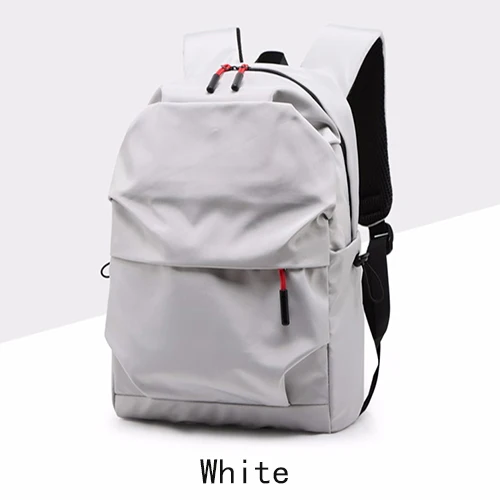 White Мужской рюкзак для 15,6 дюймов, рюкзак для ноутбука, новинка, красивые рюкзаки, большая емкость, водоотталкивающая плиссированная сумка в повседневном стиле - Цвет: White
