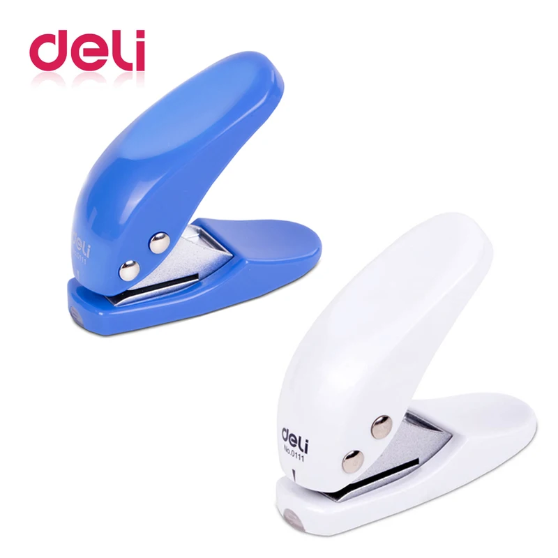 0111 random color Deli 1 шт., бумажный Дырокол с одним отверстием, 12 мм, глубокая мини-бумага для карт, милый бумажный дырокол, дырокол, бумага для школы, модные дырочки - Color: 0111 random color