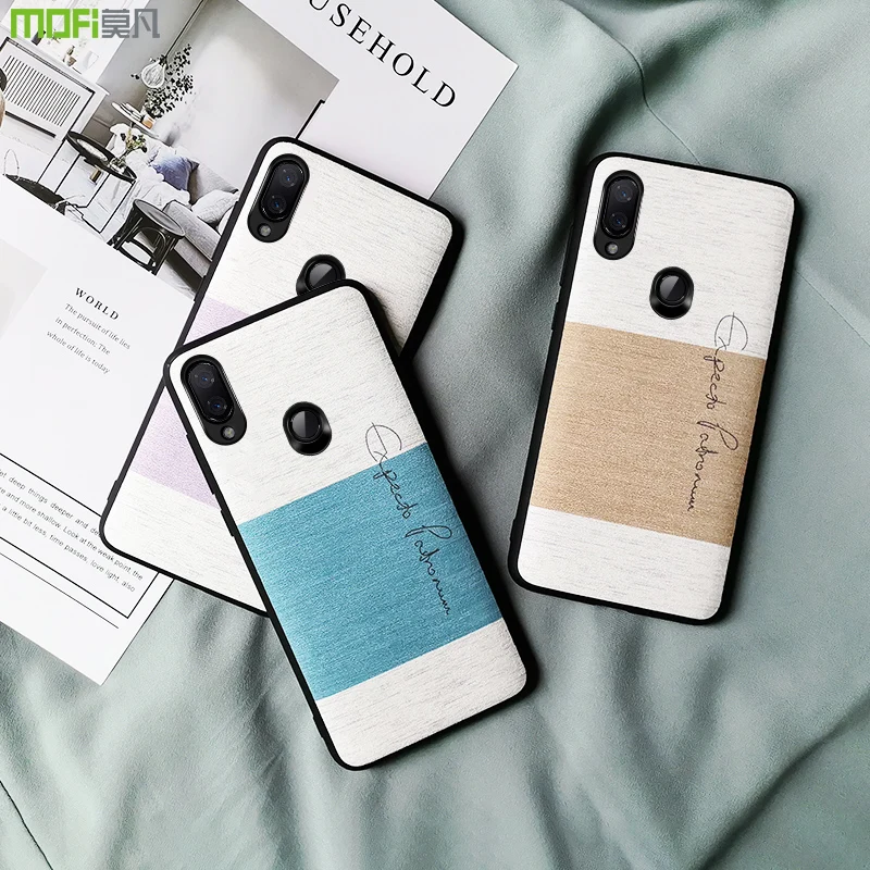Для Xiaomi Redmi Note 7 Pro чехол Mofi для Xiaomi Redmi Note 7 чехол задняя крышка губчатая хлопковая ткань мягкая Redmi Note 7 фиолетовый розовый