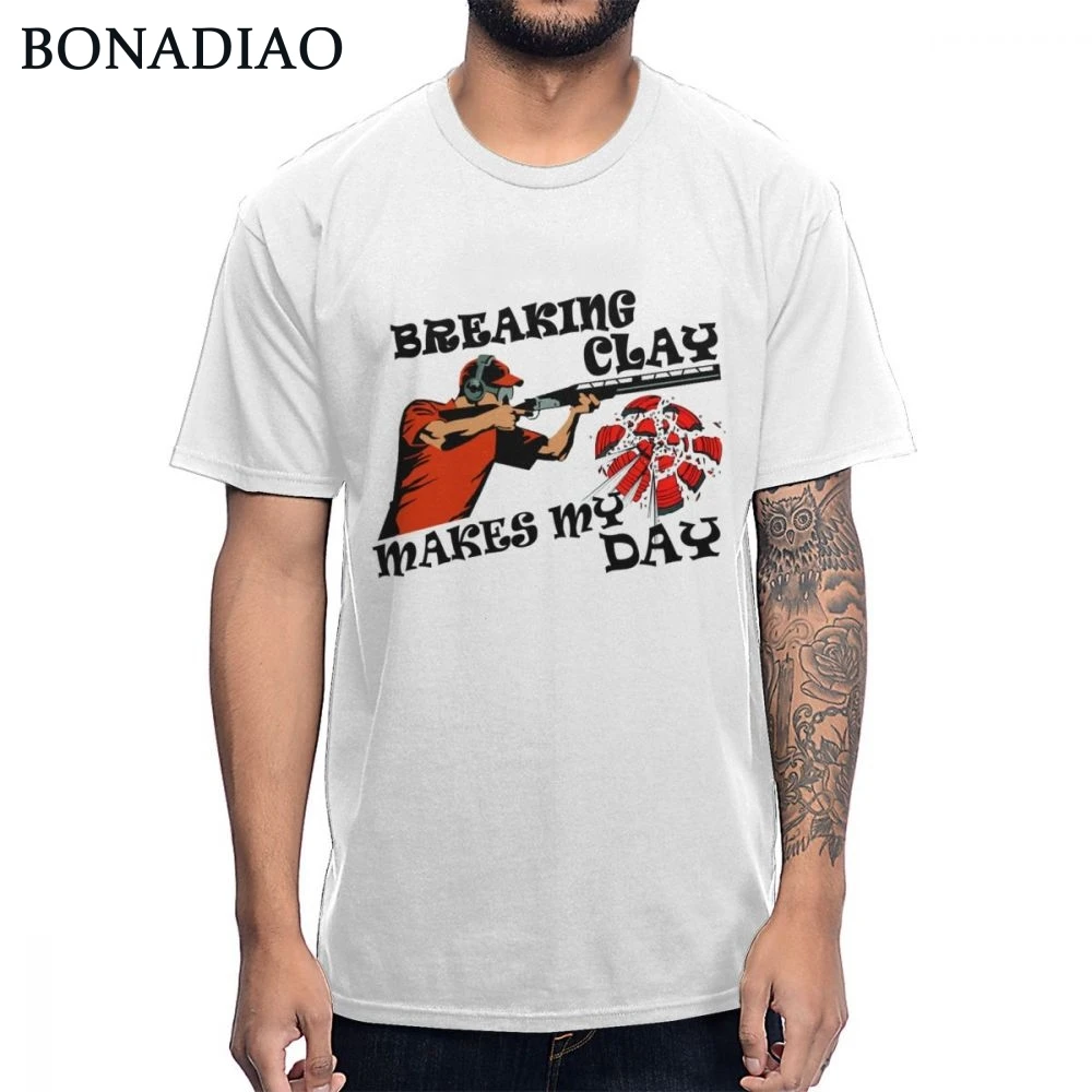 Мужская повседневная глиняная ловушка для голубей футболка стрельбы фанатов