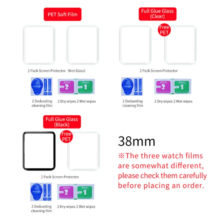 38mm 4D/3D изогнутая поверхность закаленное Стекло пленка для Apple watch, версии полностью наклеиваемая поверхность водонепроницаемый Экран Защитная крышка для Apple watch серии 1/2/3 пленка - Цвет: 38mm
