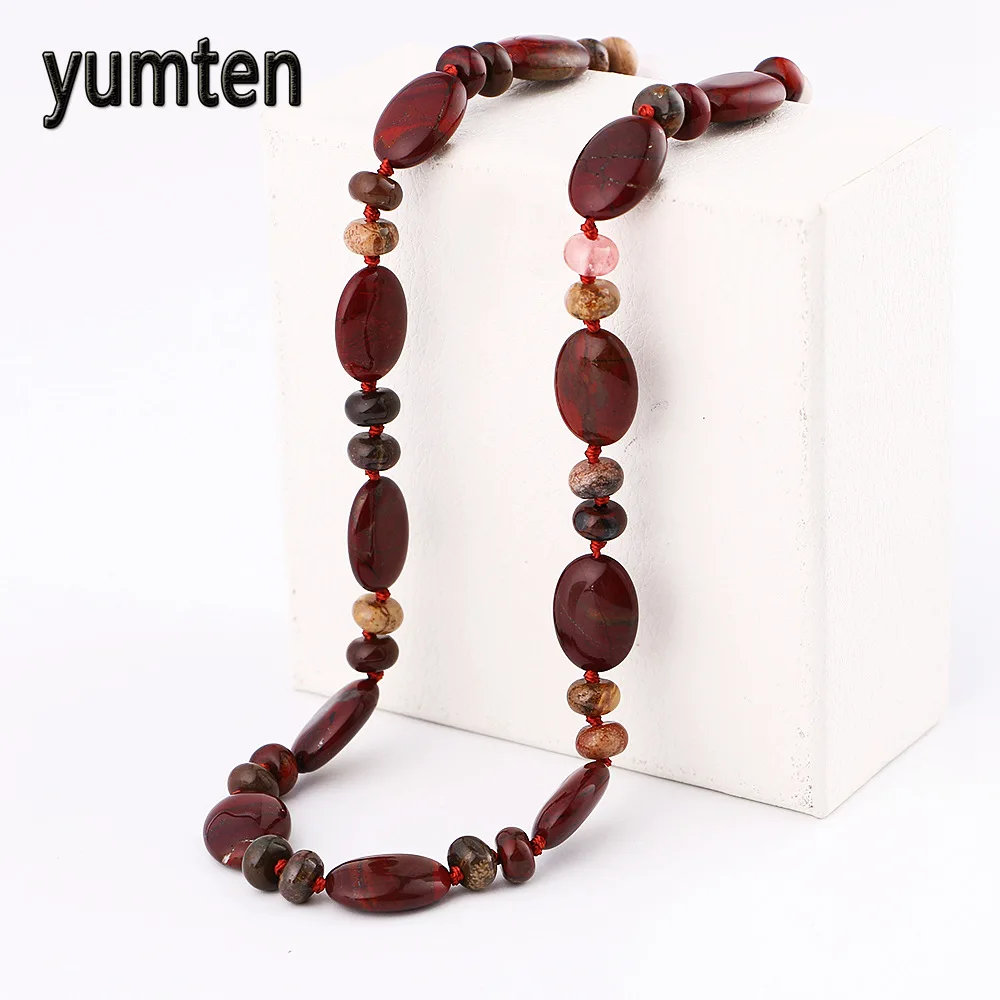 Yumten Red Jasper Ожерелье мощность натуральный камень кристалл женские ювелирные