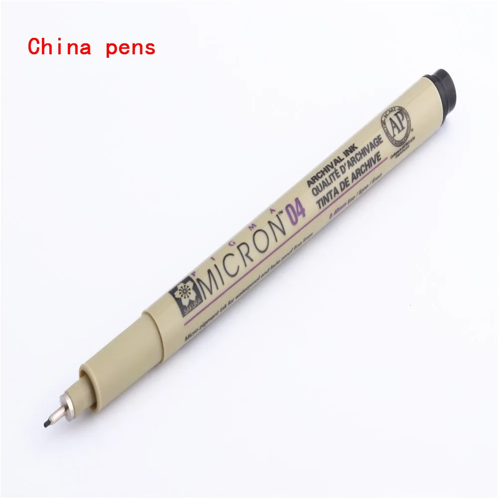 05 12 numbe pigma Micron иглы водонепроницаемые тонкие линии Черный Эскиз маркер ручка для дизайна кисть манга рисунок манга товары для рукоделия - Цвет: 05