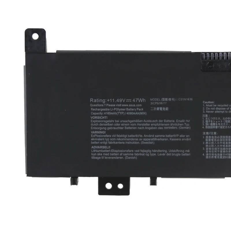 Kede Аккумуляторы для ноутбуков ASUS C31N1636 X580VD-1B VivoBook Pro 15 N580VD N580VD-FY252T N580VD-FI033T 11 49 в |