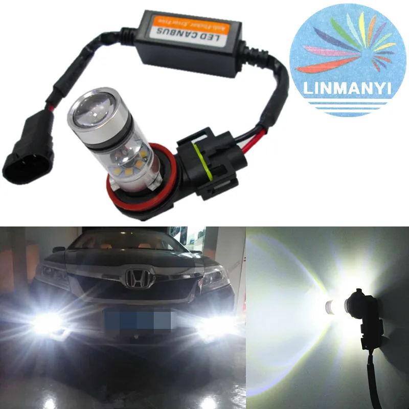 Высокая Мощность H11/H8/H9 100W 12v 6000K с объективом головной светильник s туман Canbus без