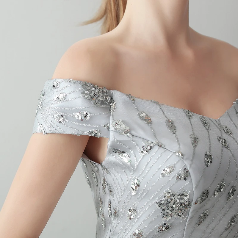 Сексуальное длинное вечернее платье Прозрачное с вырезом лодочкой а силуэт