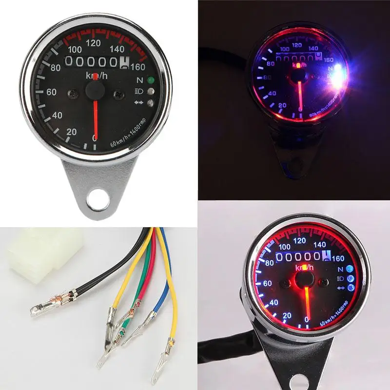 Partol мотоциклетные Скорость ometer одометром Gauge ATV велосипед скутер с подсветкой