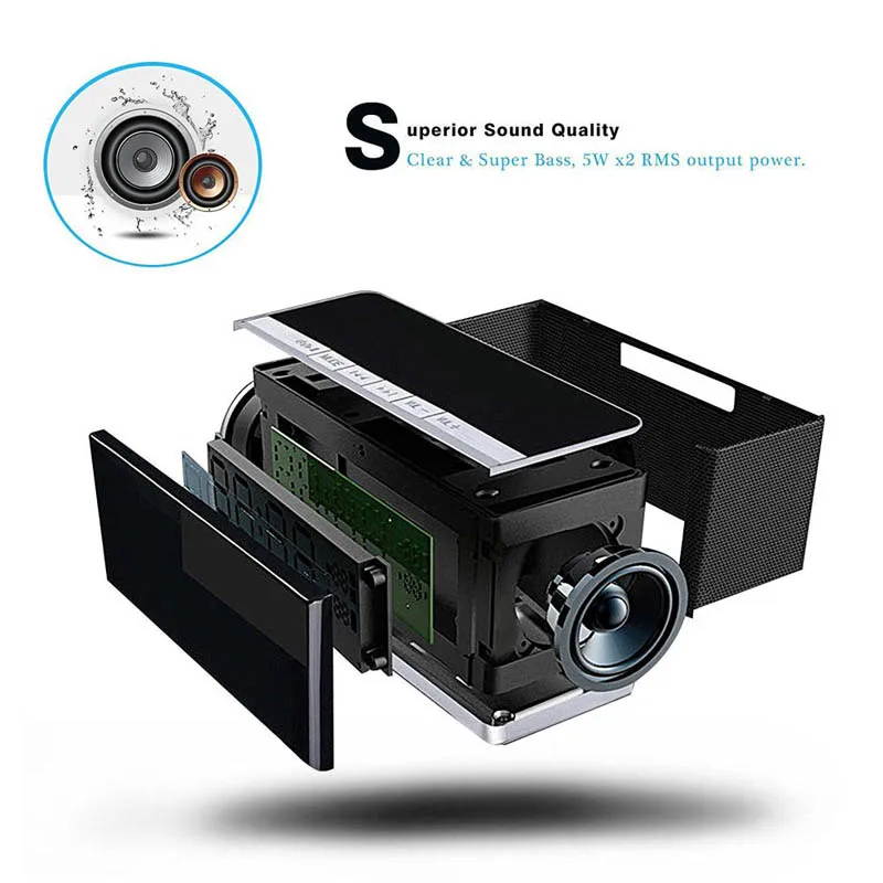 HLTON Портативный беспроводной Bluetooth динамик светодиодный дисплей времени