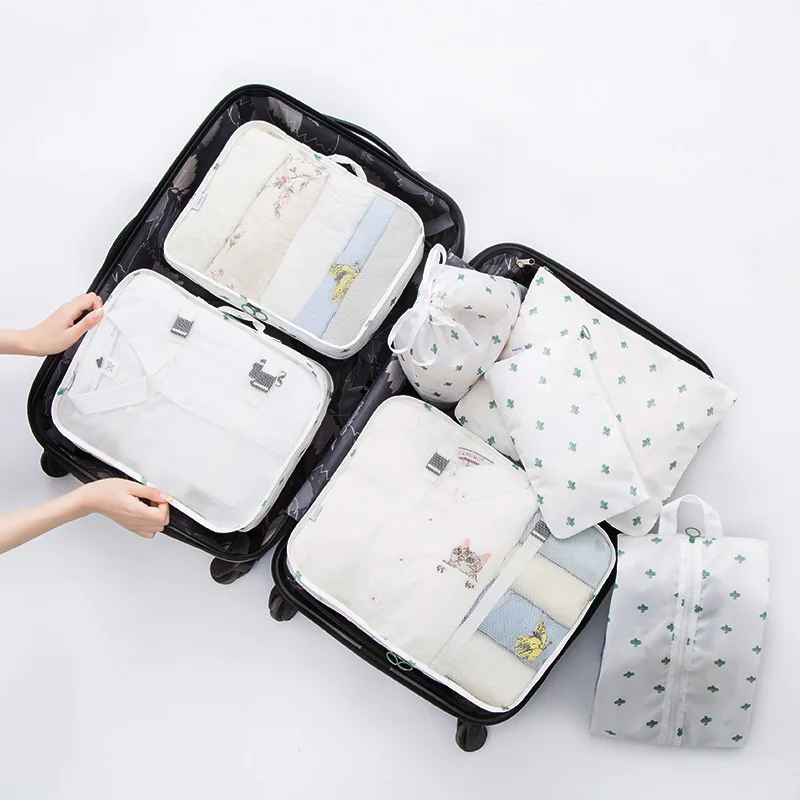7 Travel Bags Waterproof Packing Compression Storage Bag Travel Insert Case Set Luggage Organizer Packing Cubes Mala De Viagem