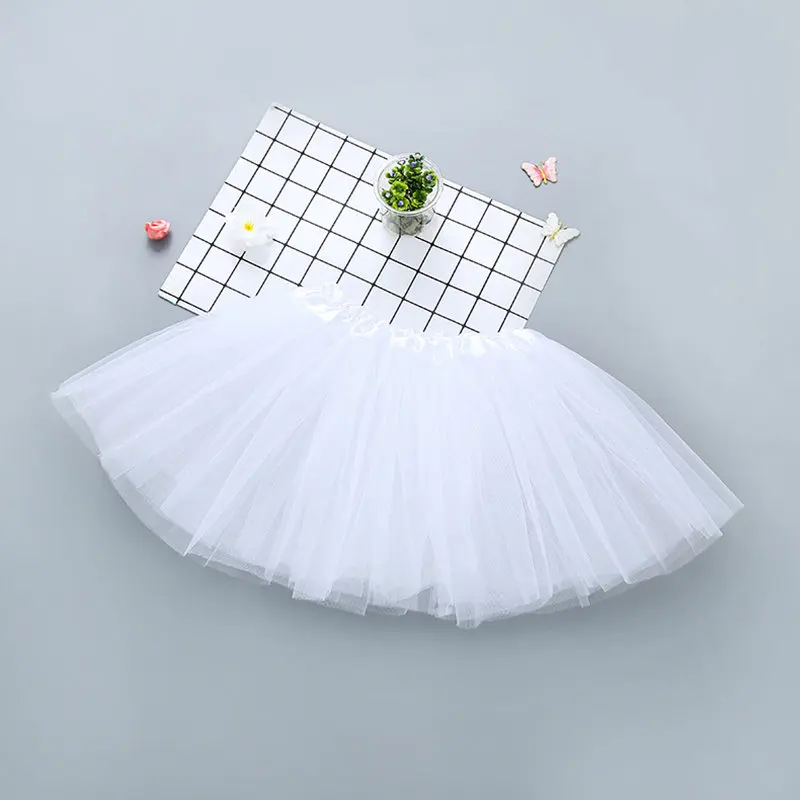 White tutu Комплект из 4 предметов для маленьких девочек Фея Бабочка костюм комплект с крыльями для бальных танцев юбка-пачка палочка и повязка на голову для девочек мини-юбка принцессы пачки - Цвет: White tutu