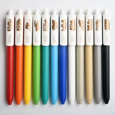 

press Black gel pen Zodiac signs constellations personality 12pcs