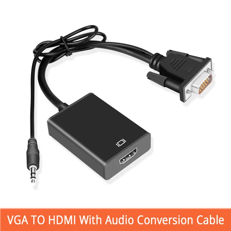 Vga zu hdmi с аудио кабель преобразования адаптер vga USB питание для ноутбука от ПК к ТВ