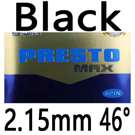 MAX SPIN Blk 2.15 46 Friendship 729 PRESTO MAX( New) Spin / Speed(Non-tacky Rubber+ Macroporous Sponge) Table Tennis Rubber Ping Pong Sponge - Color: MAX SPIN Blk 2.15 46