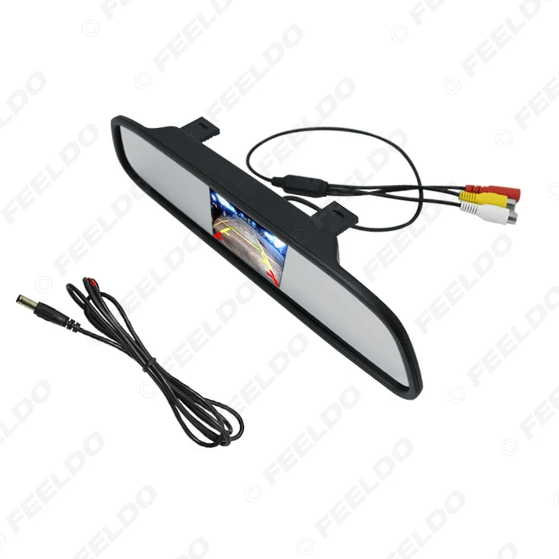 FEELDO 4 3 &quotTFT LCD цифровой автомобильный монитор заднего вида с зеркалом для