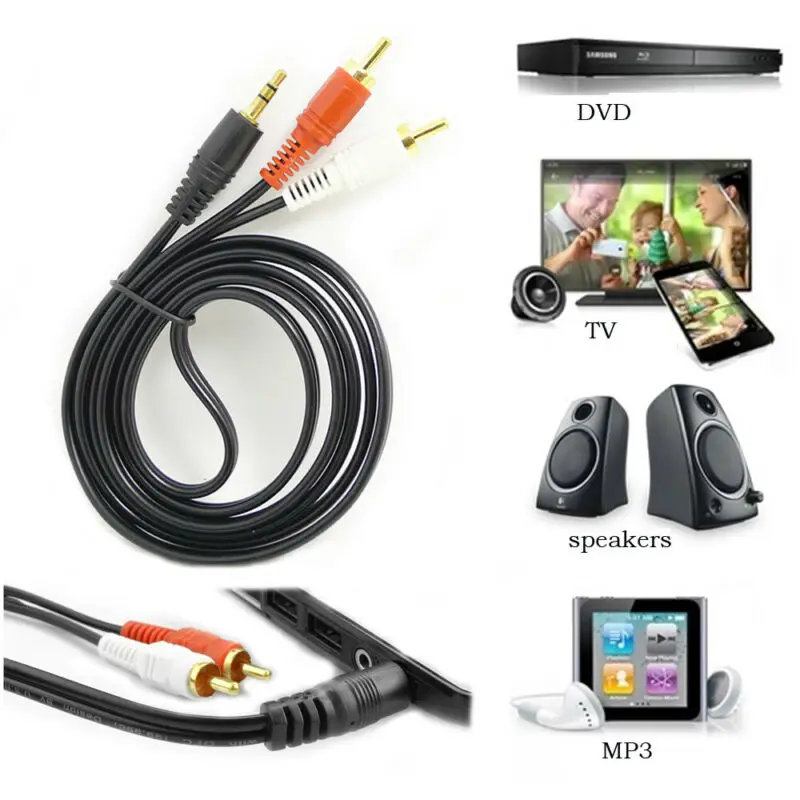3 5 мм штекер стерео мини джек RCA для 2 разъемов мама Twin Phono кабель Lead PC ТВ Aux