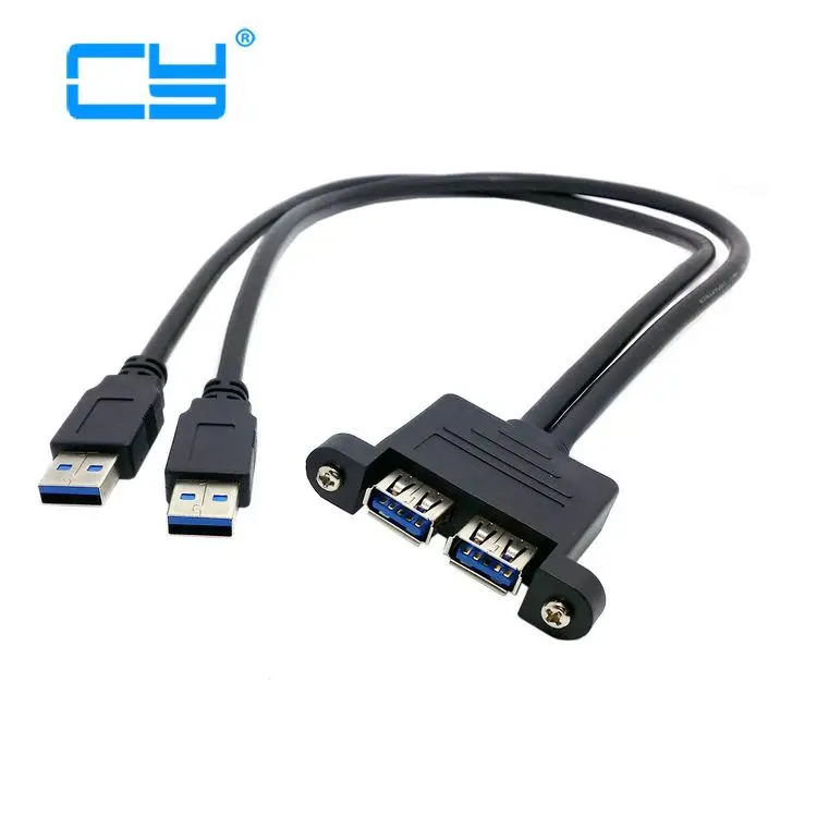 

Кабель-удлинитель с двумя usb 3,0 AM папа-AF мама и винтами, кабель-удлинитель usb 3,0 папа-Мама, кабель с рамкой 30 см, 50 см, 100 см