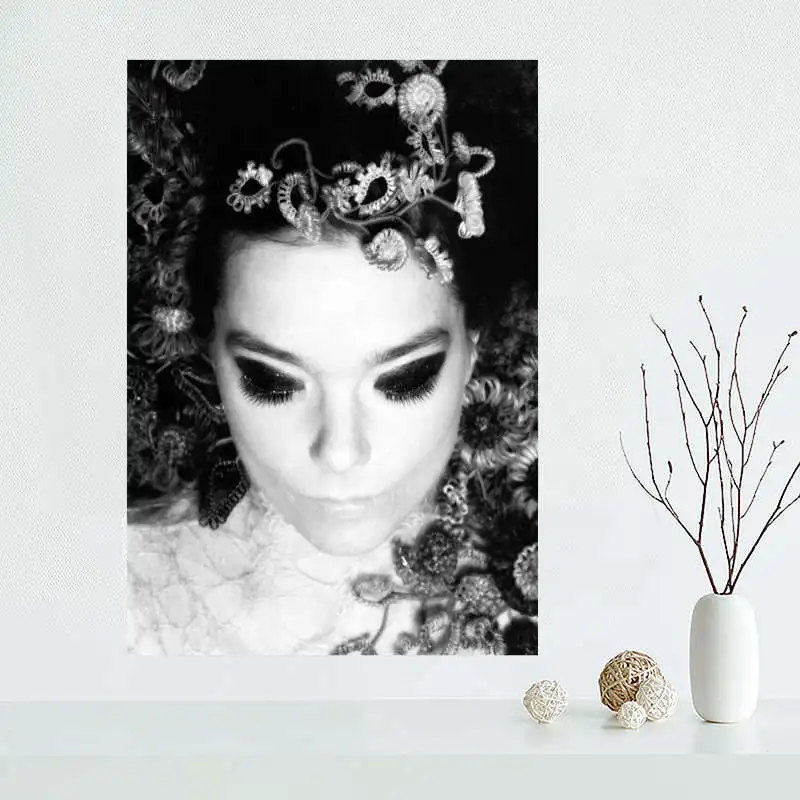 Тканевый постер на холсте с изображением Бьорка заказ шелковая ткань настенный