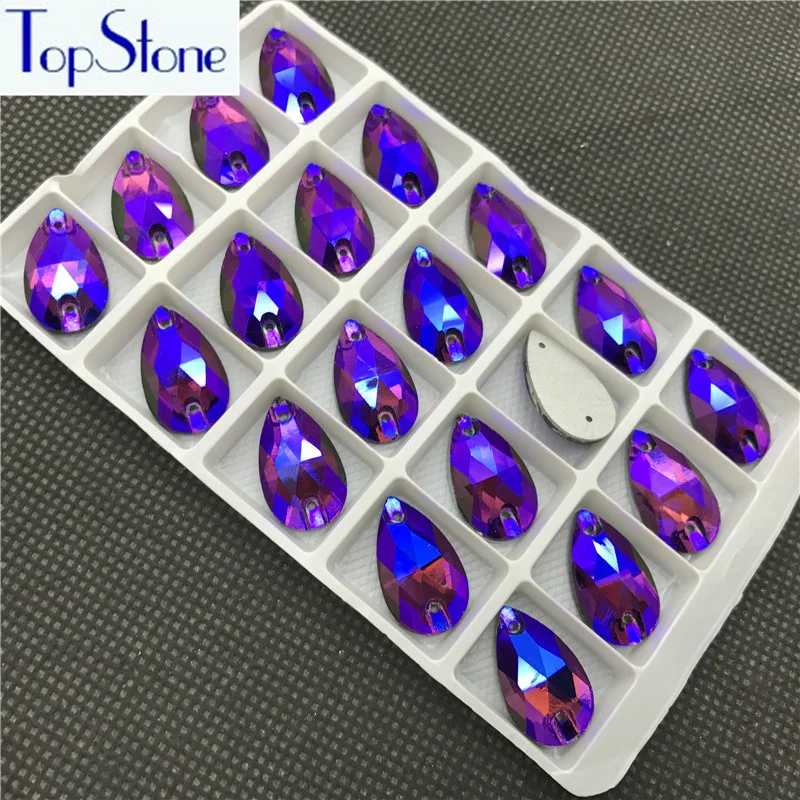 Аметист Фиолетовый бархат AB цветная слеза пришить Камень Flatback швейное стекло