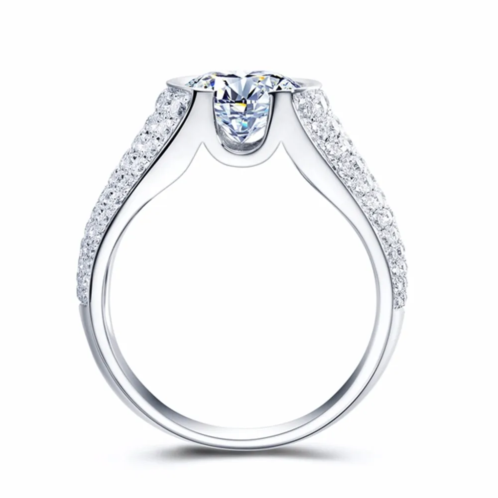 Moissanite обручальное кольцо роскошное 3 карат ct DF цветное лабораторное ромбовидное