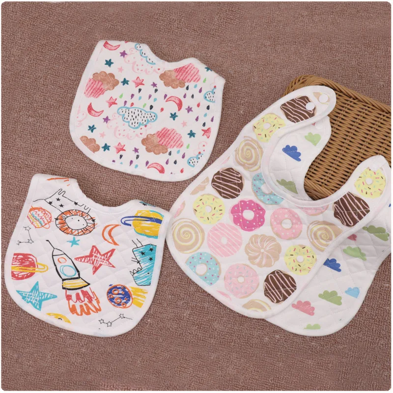 30*22.5cm New Infant Baby Girl Boy Bib Kid Toddler Dinner Food Feeding Bibs Double-deck 100% Cotton Burp Cloths Saliva Towel | Детская