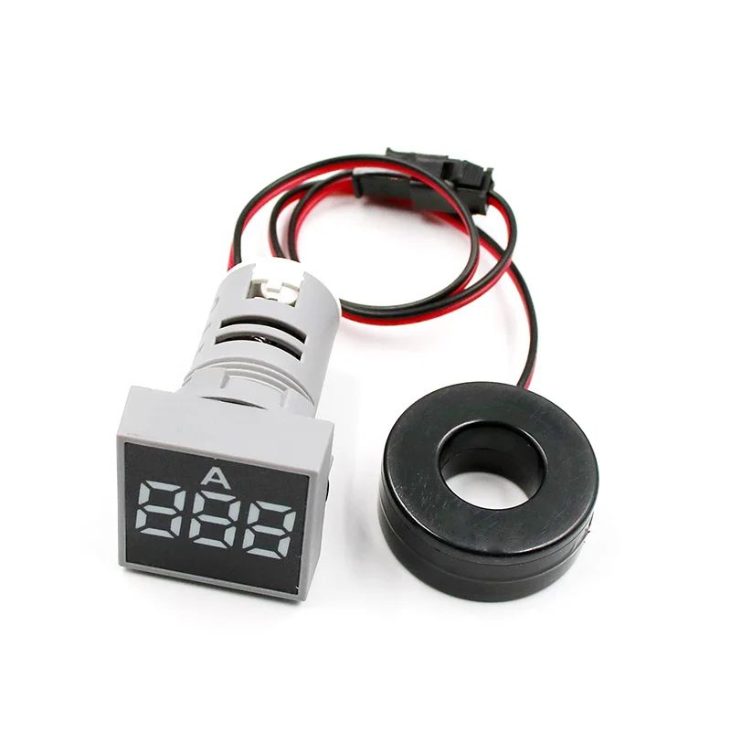 White Ammeter 22 мм AC20-500V 0-100A цифровой светодиодный вольтметр измеритель напряжения индикатор пилотный светильник Амперметр тестер тока Датчик авто - Цвет: White Ammeter