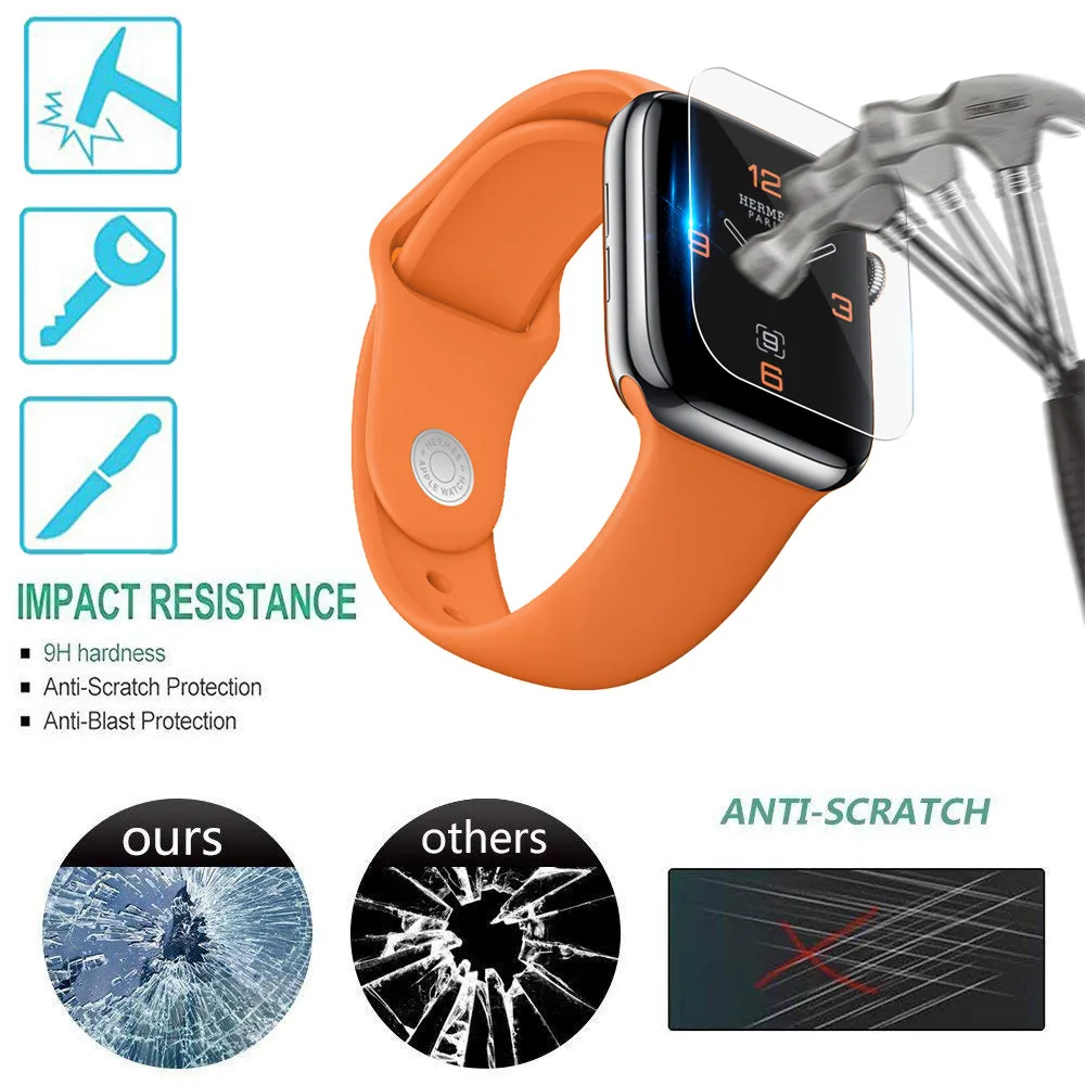 5 упаковок защитная пленка для экрана из ТПУ с полным покрытием Apple Watch серии 4 (44