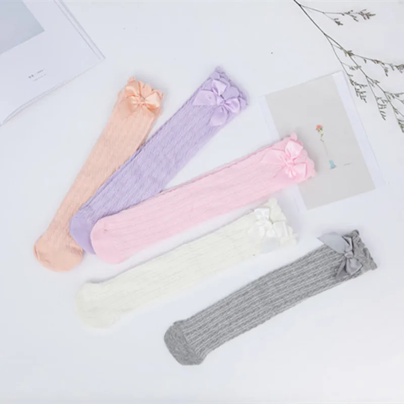 Детские гольфы с бантиками для девочек от 2 до 12 лет эластичные колготки носки