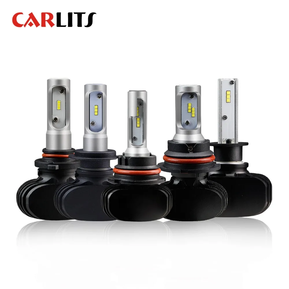 CARLITS H4 H7 светодиодный автомобилей головной светильник s H1 H3 H8 H9 H11 9005 9006 9007 9008 HB5 HB3 HB4 HB2 для авто светодиодный светильник лампы 12V 50W 6500K 2 шт