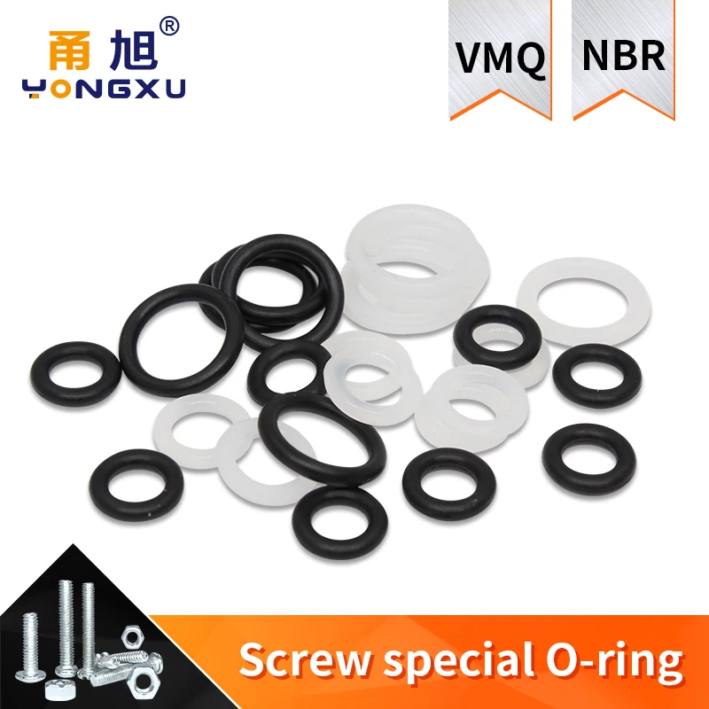 20pcs M3 M4 M5 M6 M7 M8 M9 M10 White Silicon Black NBR O-ring Seals Screw Washer Rubber Gasket Ring Assortment Gaskets |