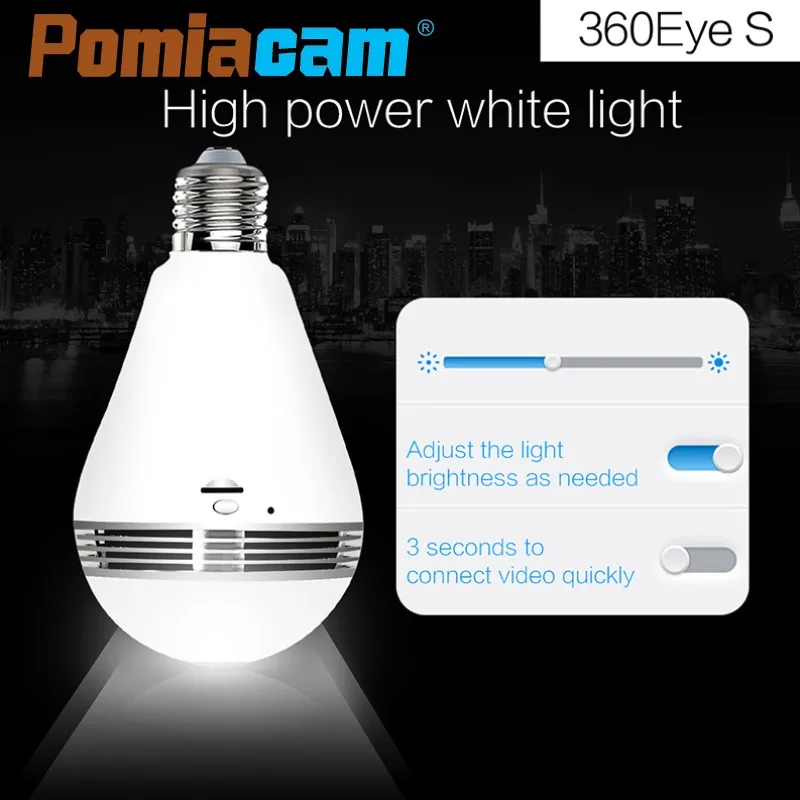 

3.0MP Bulb Light Wireless Wifi IP Camera EC29 360 Degree Panoramic FishEye Home Security CCTV Camera Night Vision Voice Intercom