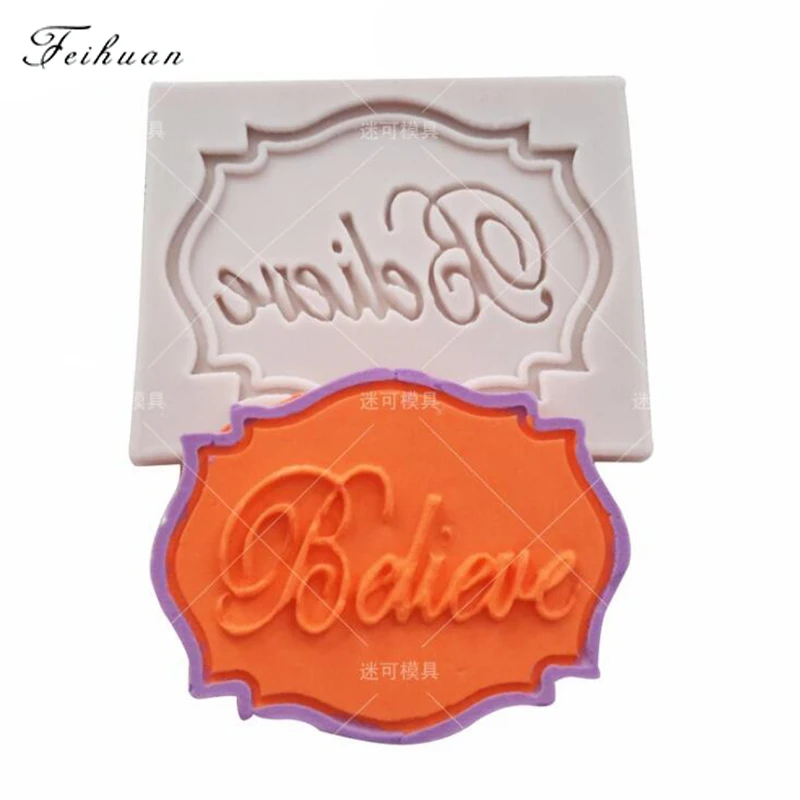 Трафарет для торта украшения инструменты 3D верят буквенные формы силиконовые