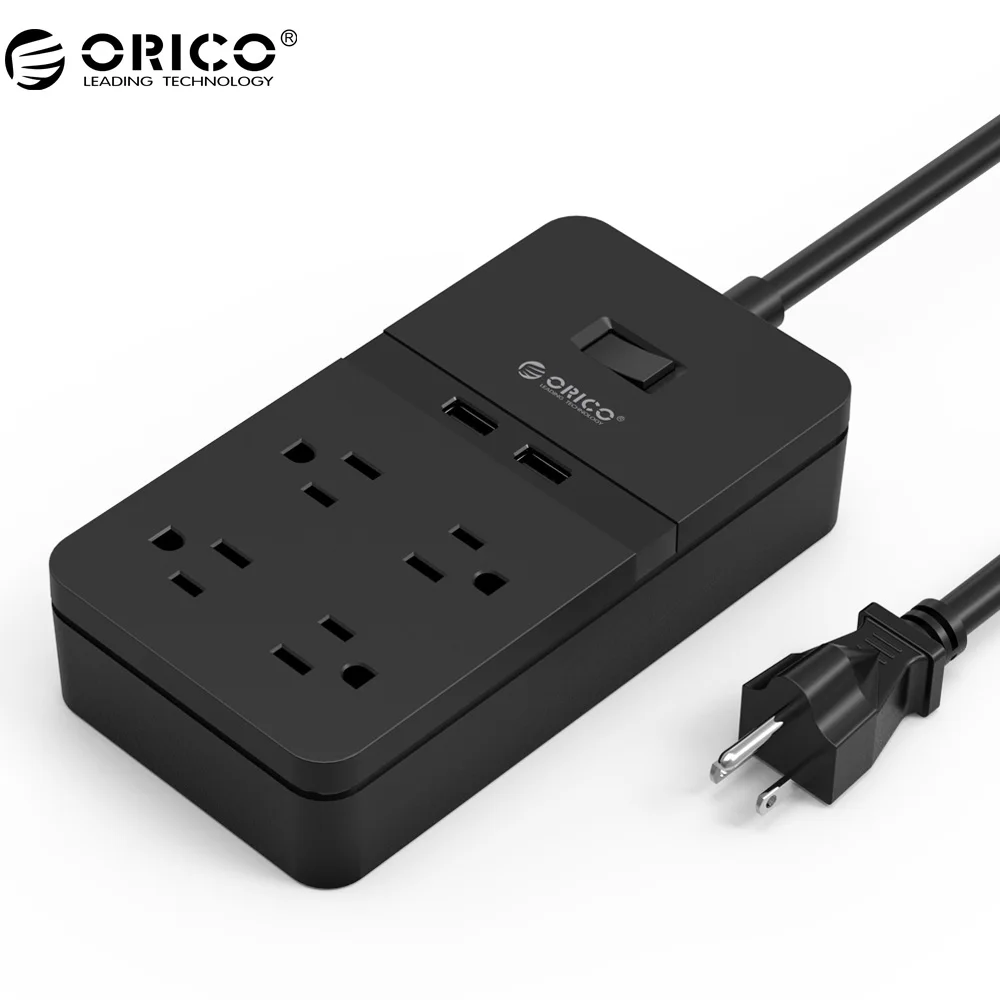 ORICO USB Мощность полосы разъем 4 AC розетки 2 Зарядка через Порты Стабилизатор
