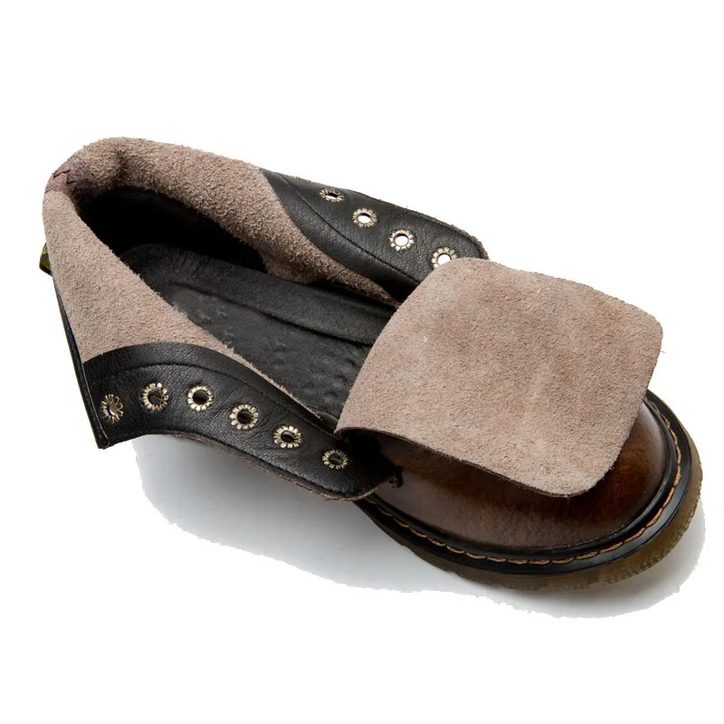 Мужские мотоботы винтажные армейские сапоги Новинка Обувь из коровьей кожи