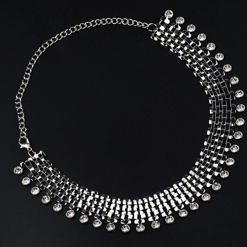 Rhinestone Choker Metal Necklace American Indian Jewelry Women Boho Exotic Jewellery Lady Birthday Gifts Collar | Украшения и