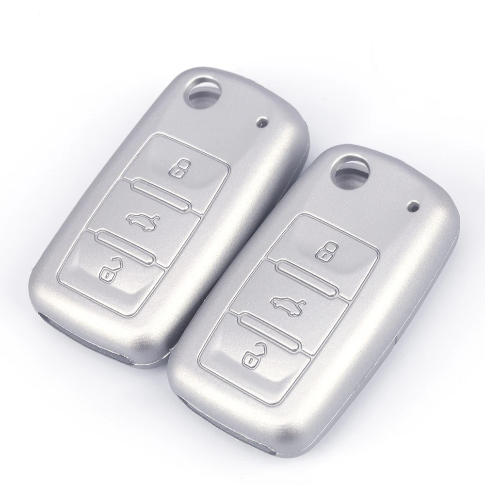 2018 3 Buttons Silicone Car Key Cover Case For Golf Bora Jetta POLO Passat Skoda Superb Octavia Fabia SEAT Ibiza Leon | Автомобили и