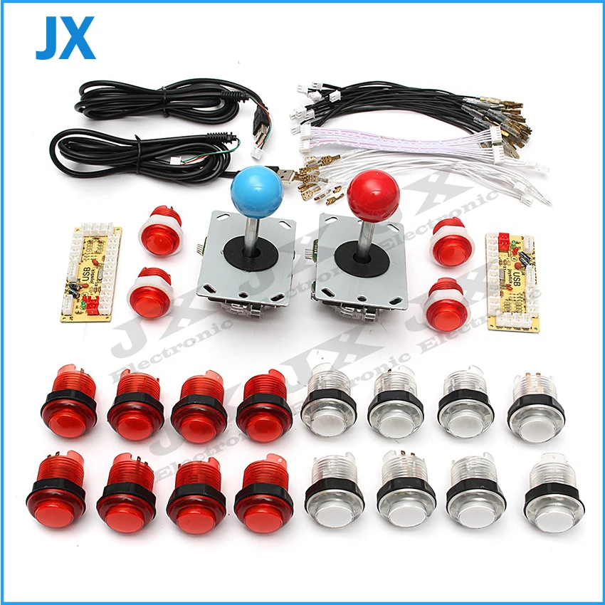 Аркадные части пачки с хромированной подсветкой кнопка светодиодный джойстик