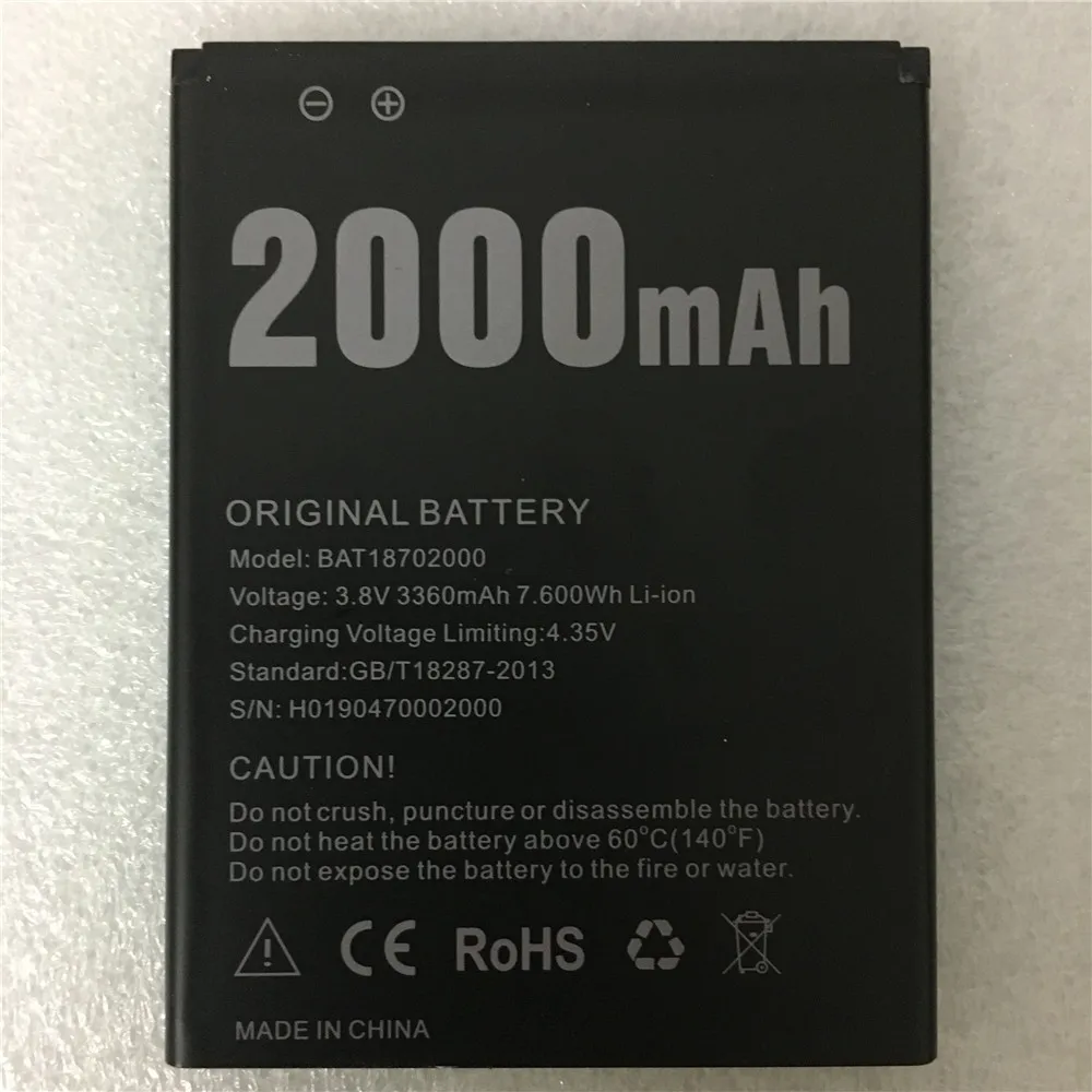 2000mAh аккумулятор Для Doogee X50 высококачественный Сменный аккумулятор для мобильного телефона