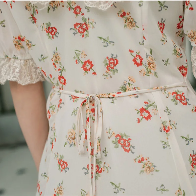 Ubei Виктория французский стиль ретро платье Фея цветочный принт женское короткий