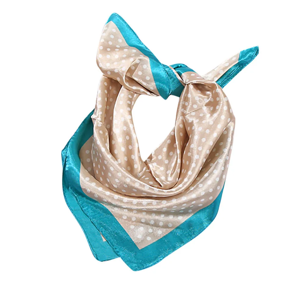 Элегантный женский головной шейный галстук для волос Шелковый сатиновый шарф
