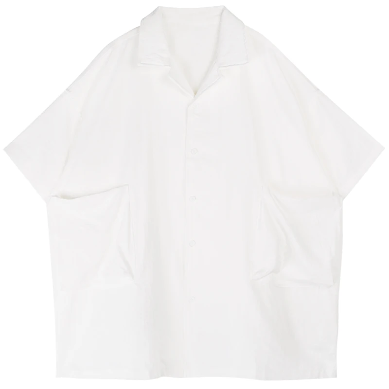 Рубашка мужская с короткими рукавами Повседневный Кардиган большими карманами