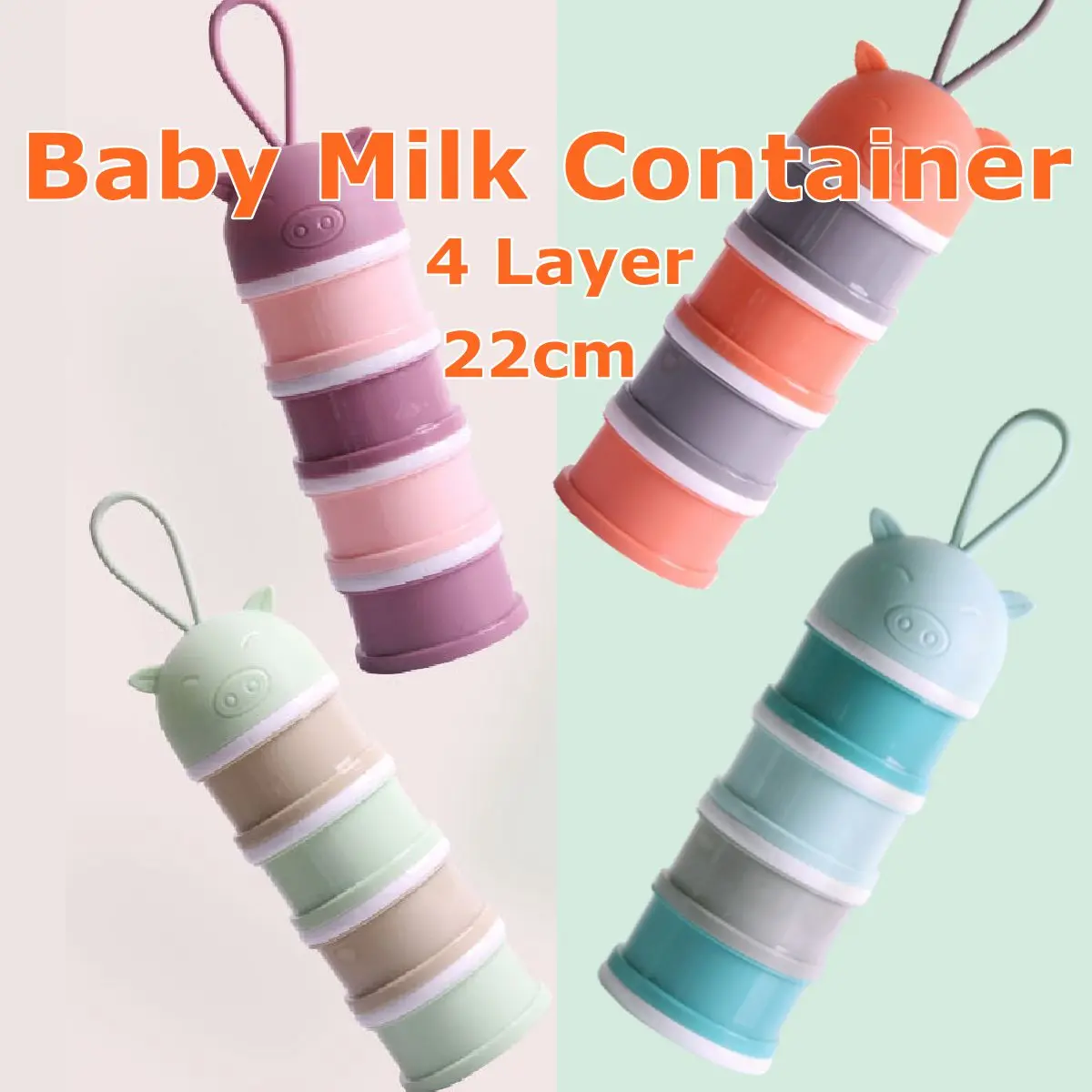 4 слоя милый стиль портативная коробка для хранения детского питания Детские