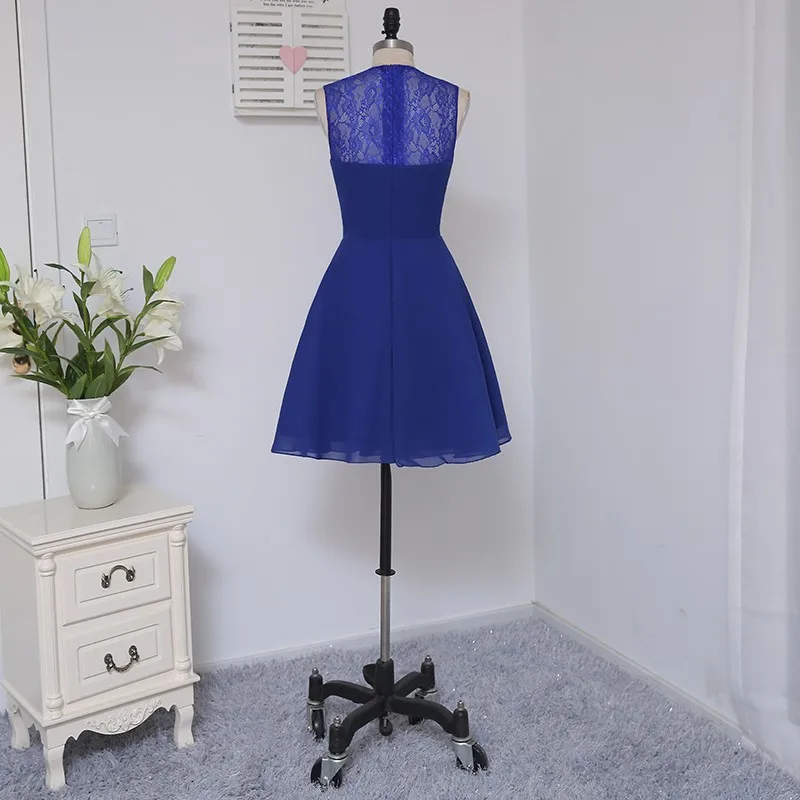 Royal Blue Дешевые платье подружки невесты для маленьких девочек 50 трапециевидной
