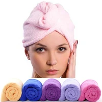 1pc 5926cm quick dry microfiber hair towels shower hair drying turban wrap hat bathroom women spa bathing cap random color