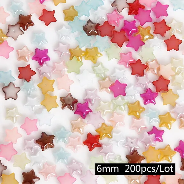 15 6mm 200pcs 20-300 шт цветок/Сердце/звезда/лук плоская спина, кабошон имитация пластика ABS жемчужные бусины для рукоделия изготовление одежды украшения - Цвет: 15 6mm 200pcs