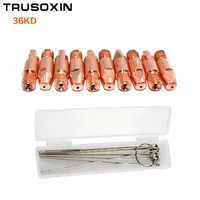 10pcs mig torch head accessory electric tip of binzel mig mag 36kd torch for mig mag welding machine with 1box dredge